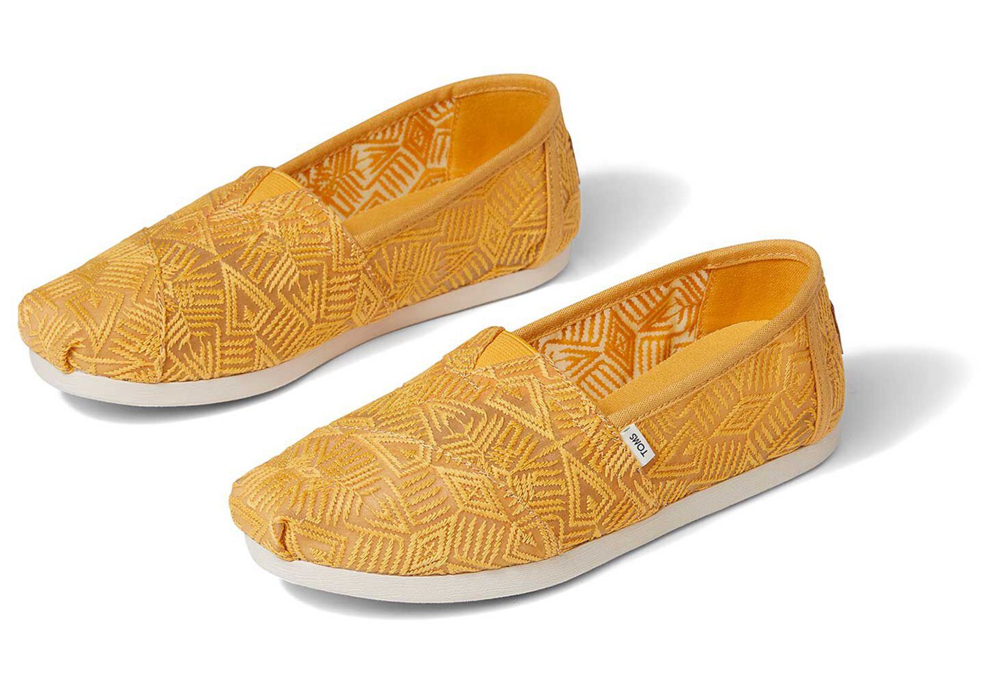 Toms Espadryle Damskie Żółte - Alpargata Geo Lace - 49AEJPTVG